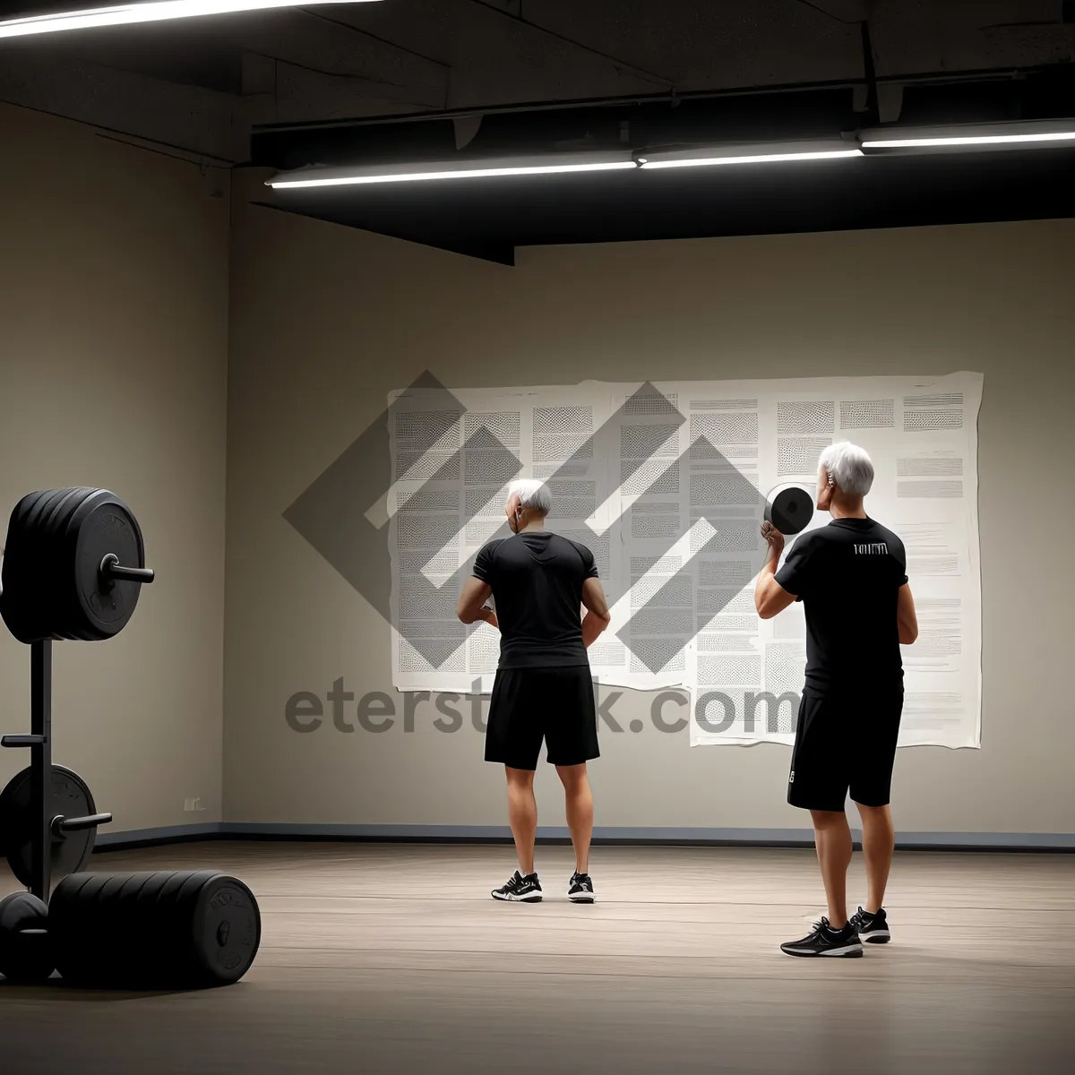 Picture of Fit man lifting weights at the gym.