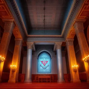 Architectural Marvel: Majestic Cathedral's Ornate Vault Ceiling