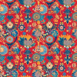 Vintage floral wallpaper pattern with ornate retro design.