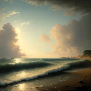 Serene Sunset Over Azure Waters