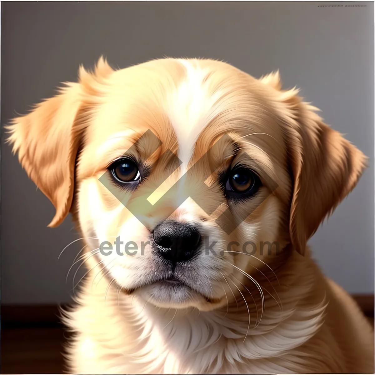 Picture of Adorable Golden Retriever Puppy Portrait - Domestic Canine