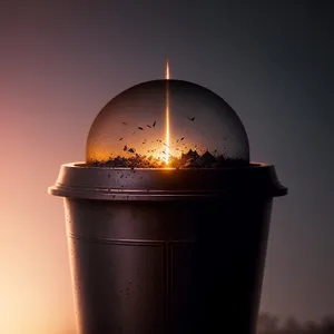 Serene Mosque Tower amidst Heavenly Skies