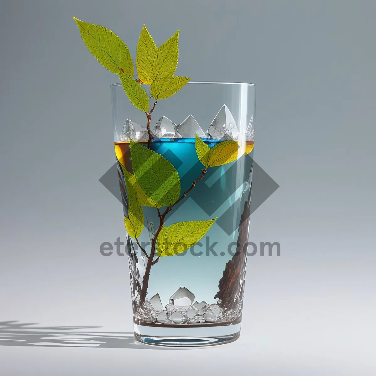 Picture of Cool Refreshment: Frosty Vodka Cocktail in Glass