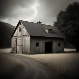 Rustic Farmhouse nestled in scenic rural landscape