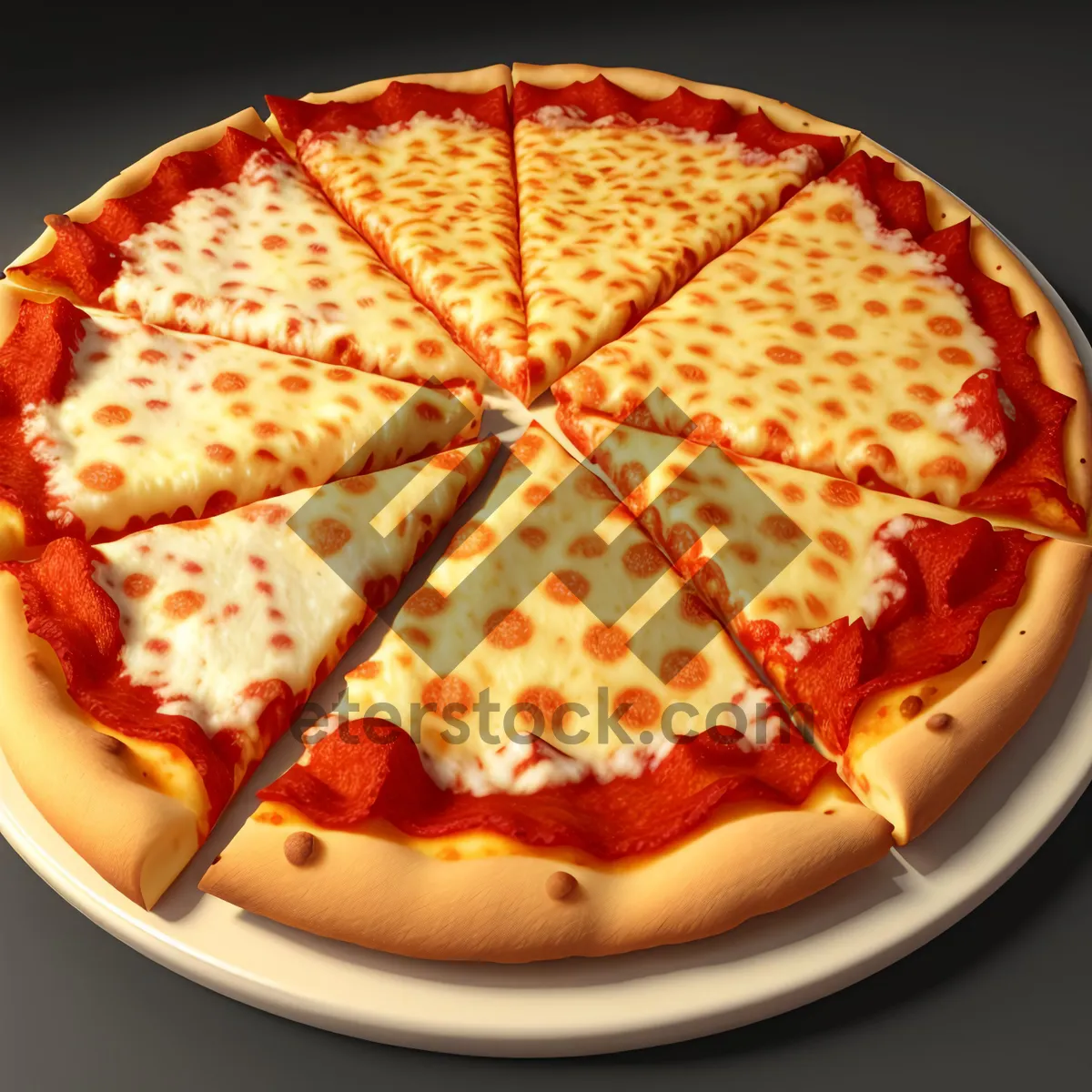 Picture of Delicious Gourmet Pizza with Pepperoni and Cheese