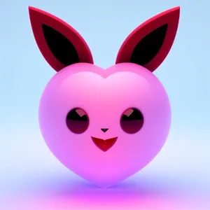 Happy Bunny Cartoon Character Icon - Cute & Funny Comic Art