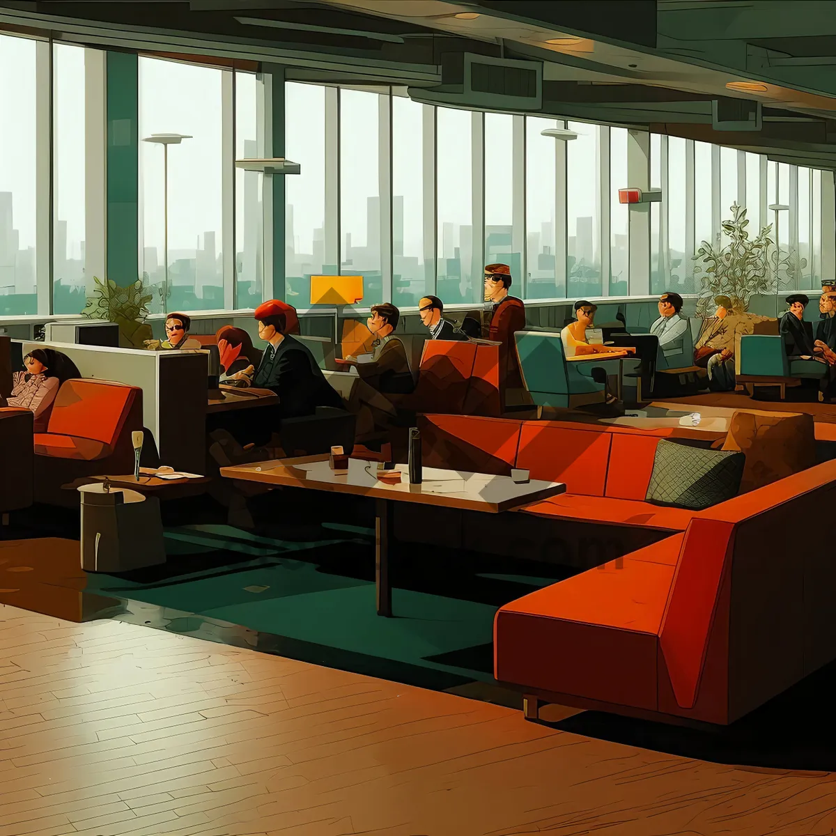 Picture of Modern Office Meeting Room with Team Collaboration