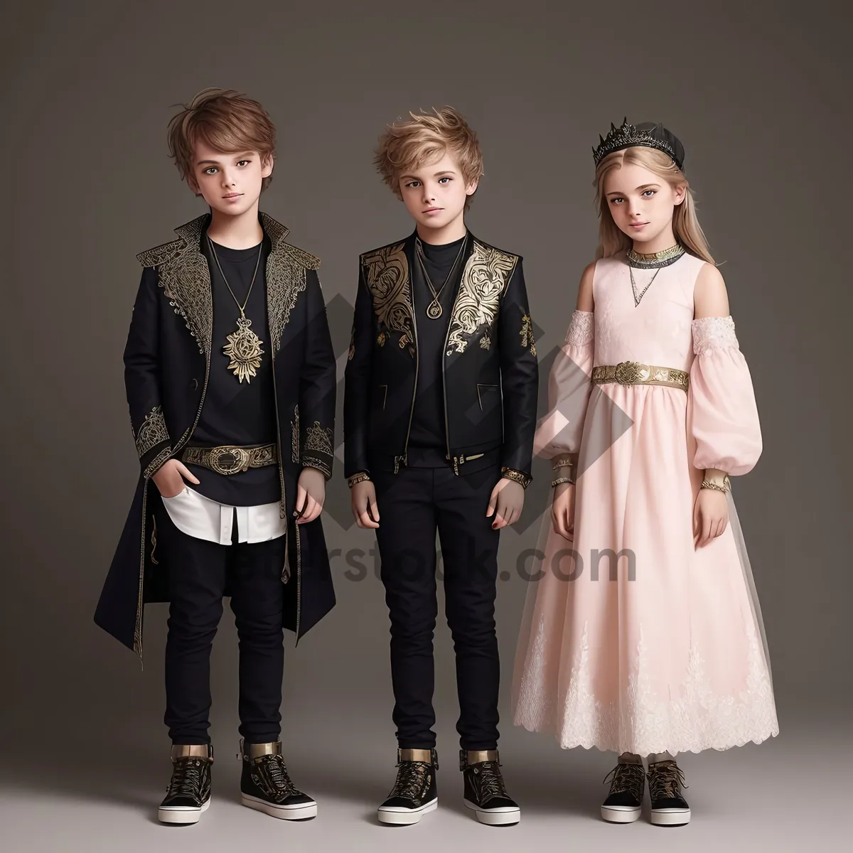 Picture of Smiling Business Team in Stylish Raincoats