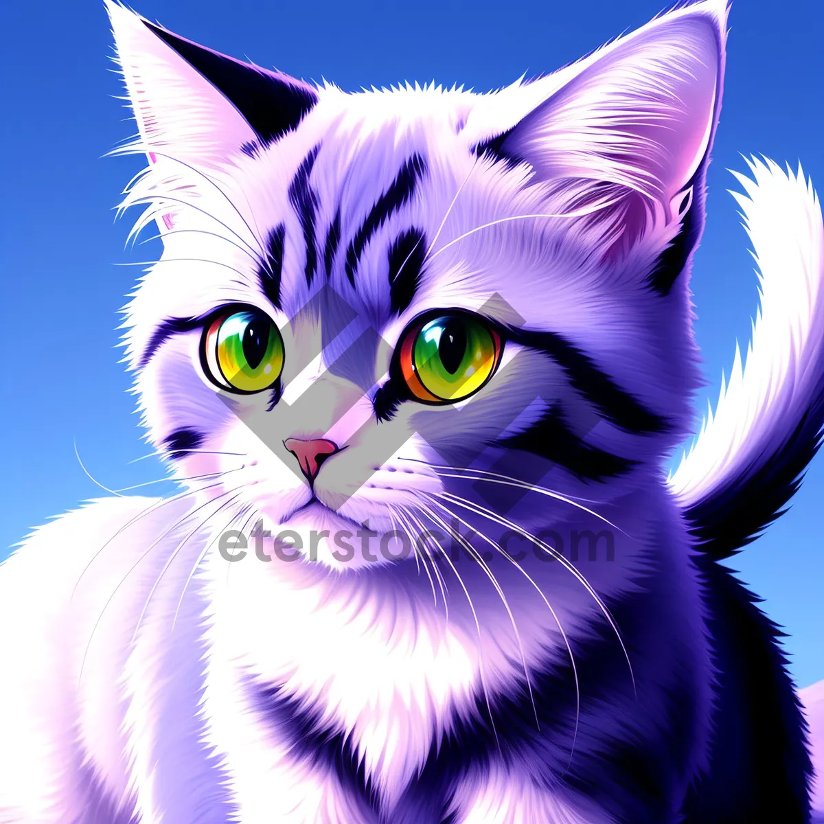 Picture of Furry Feline Kitty with Adorable Whiskers