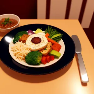 Delicious Gourmet Plate with Fresh Vegetables