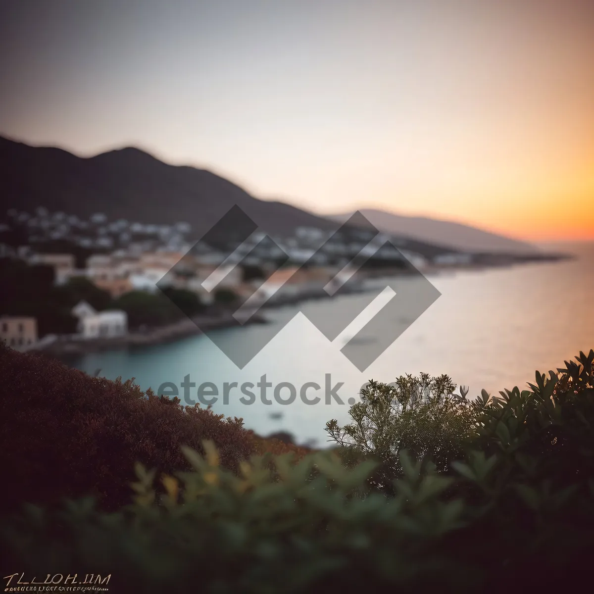 Picture of Serene Sunset Reflection on Beach Shoreline