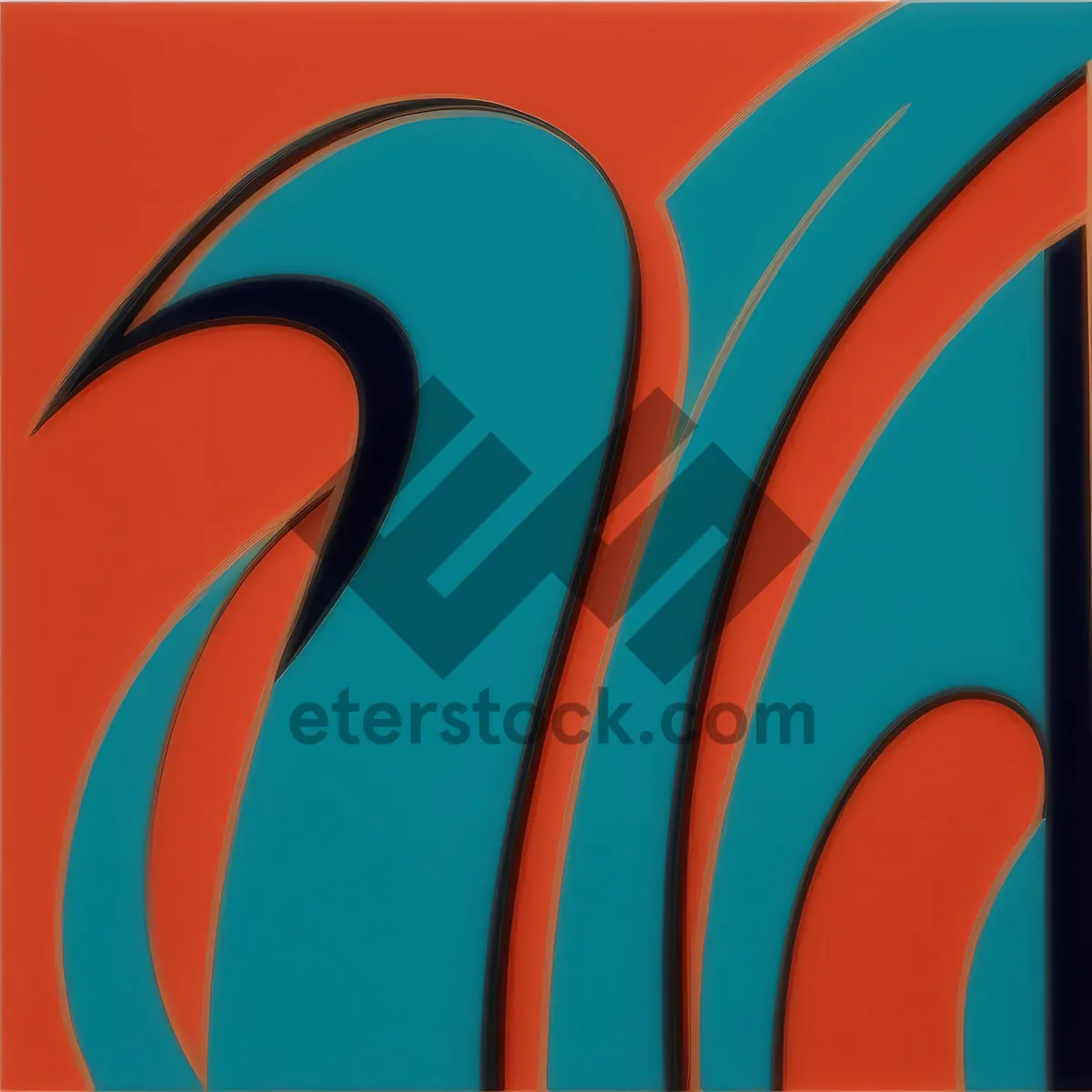 Picture of Artistic Wave Graphic Design: Abstract Curves Wallpaper