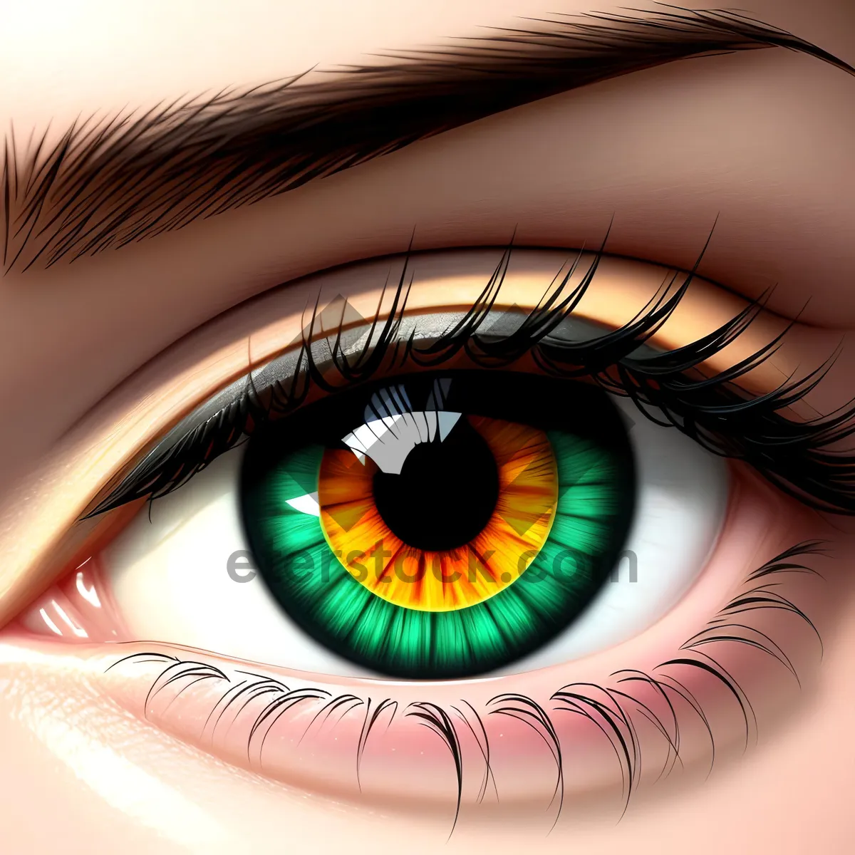 Picture of Eyebrow Design: Illuminated Eye in Digital Graphic Vision