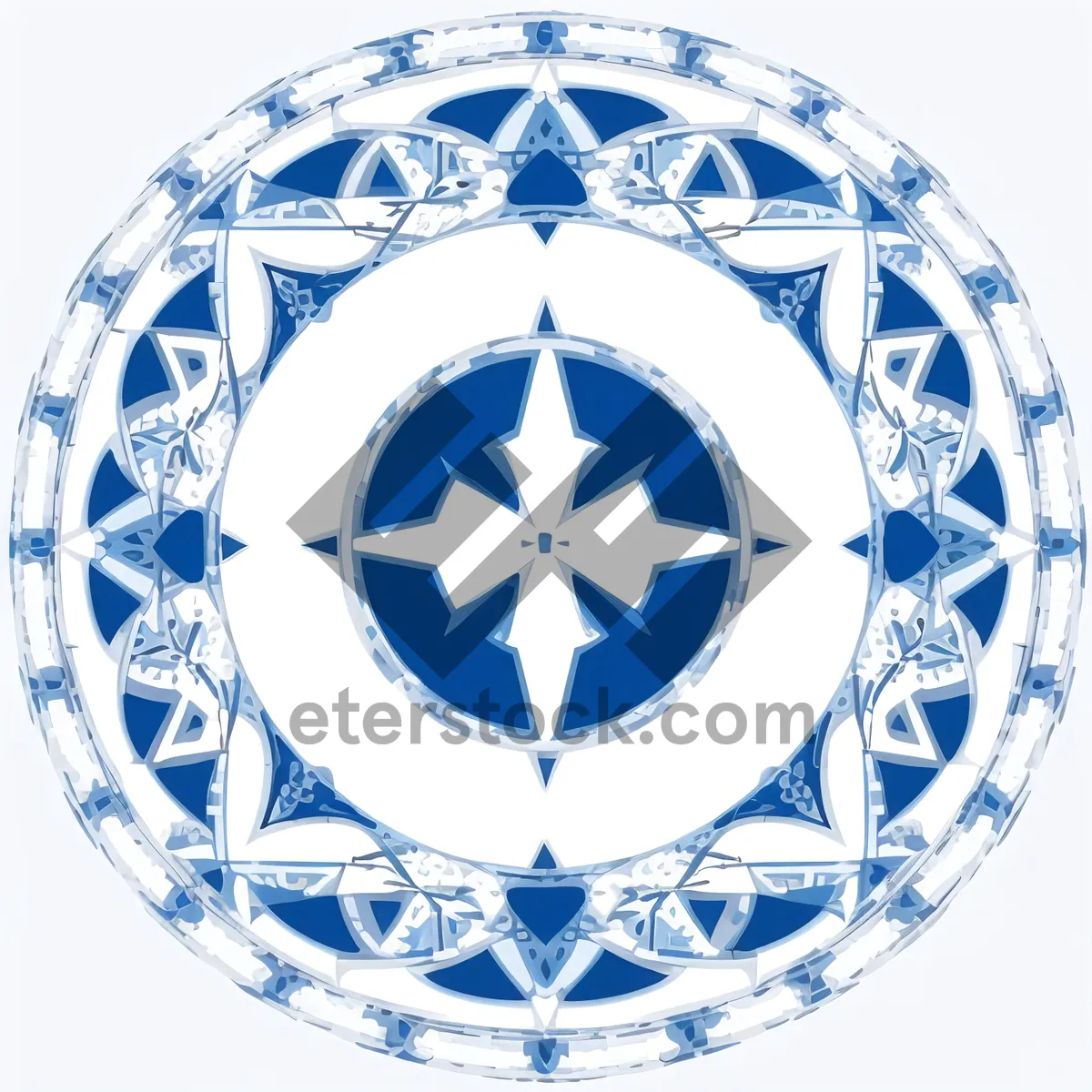 Picture of Snowflake Winter Ornament Set Icon Pattern Star.