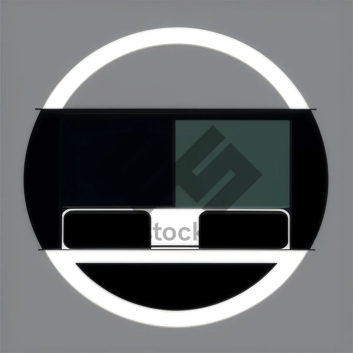 Picture of Modern 3D Button Icon with Shiny Metallic Design