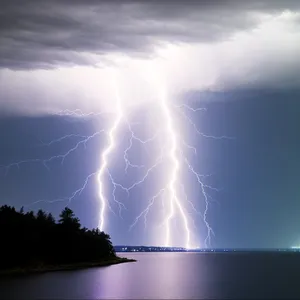 Electric Storm in Dark Sky