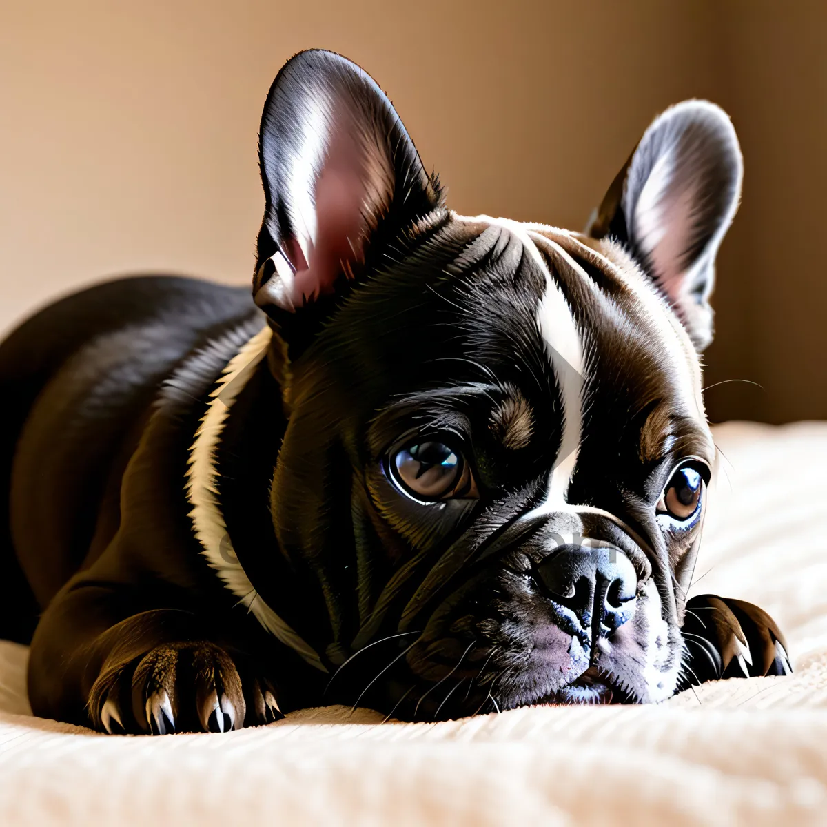 Picture of Cute Bulldog Terrier - Funny Wrinkle Head!