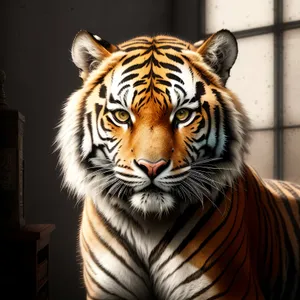 Fierce Tiger With Striking Orange Fur