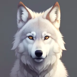 Purebred White Wolf Dog - Adorable Canine Portrait