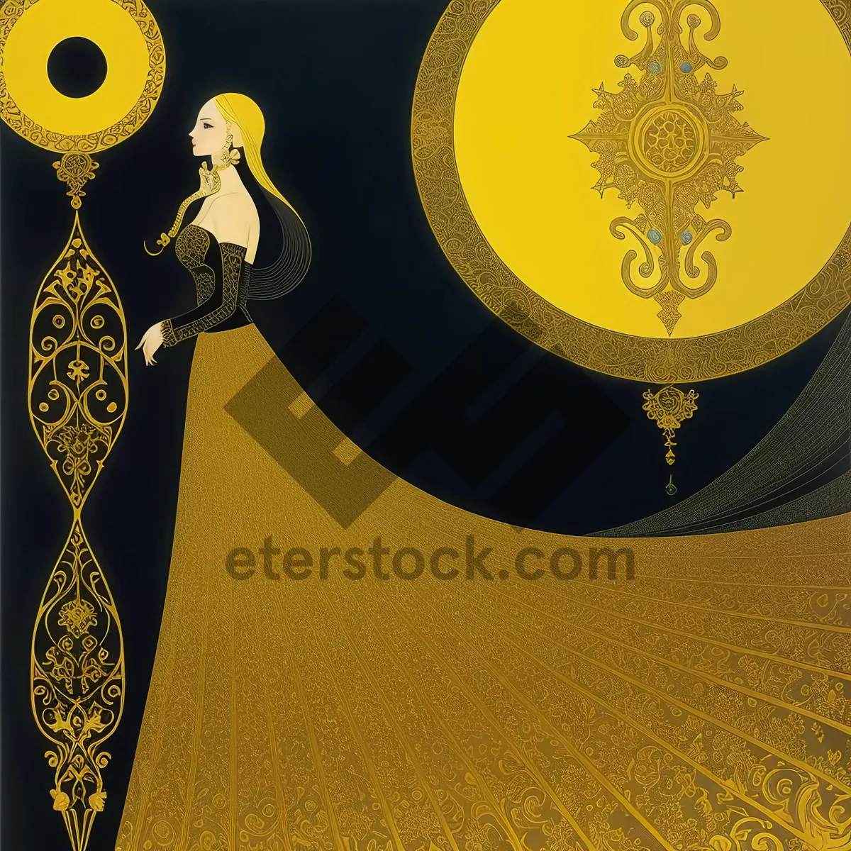 Picture of Golden Lute: Exquisite Stringed Instrument Art