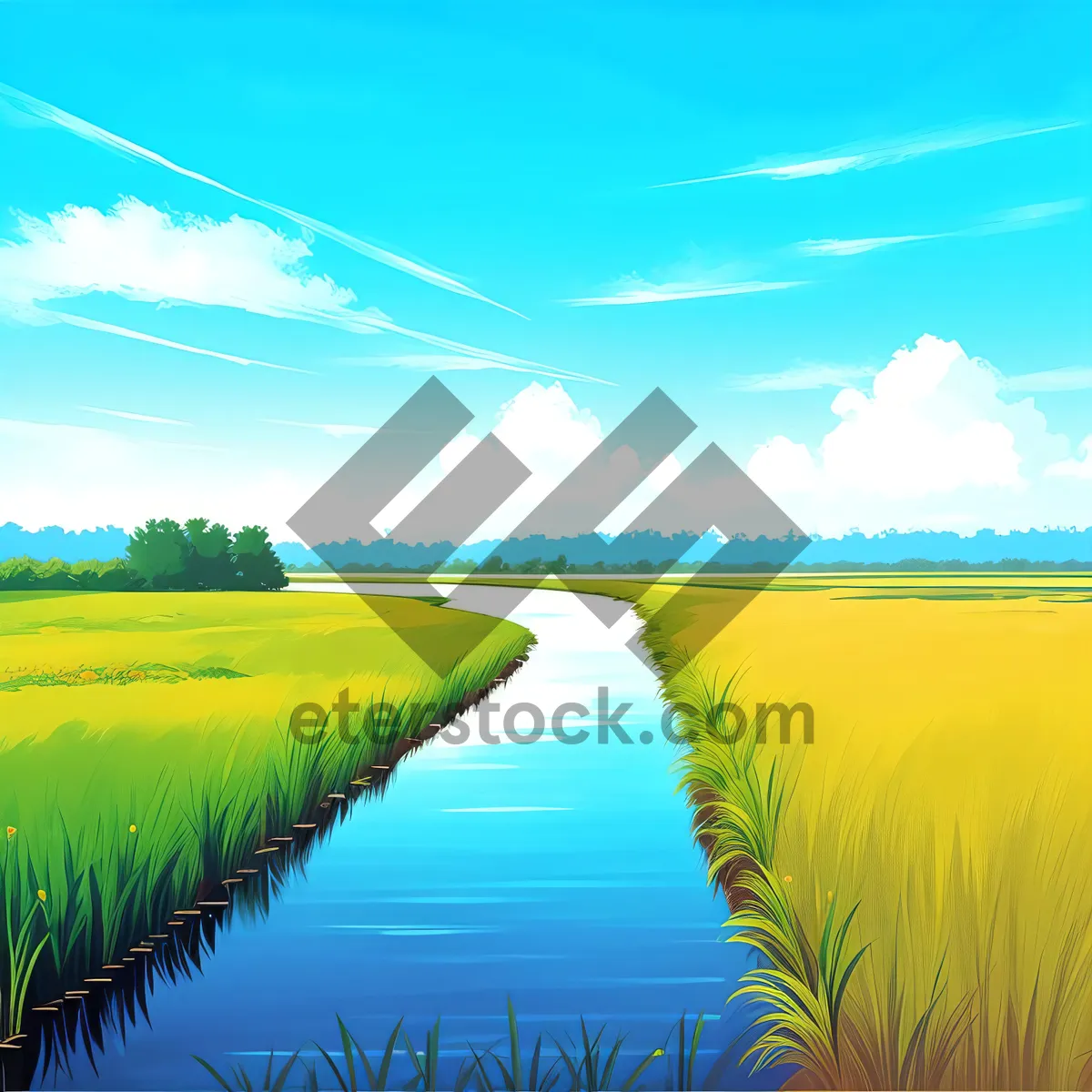 Picture of Serene Sunset Over Lake Reflection