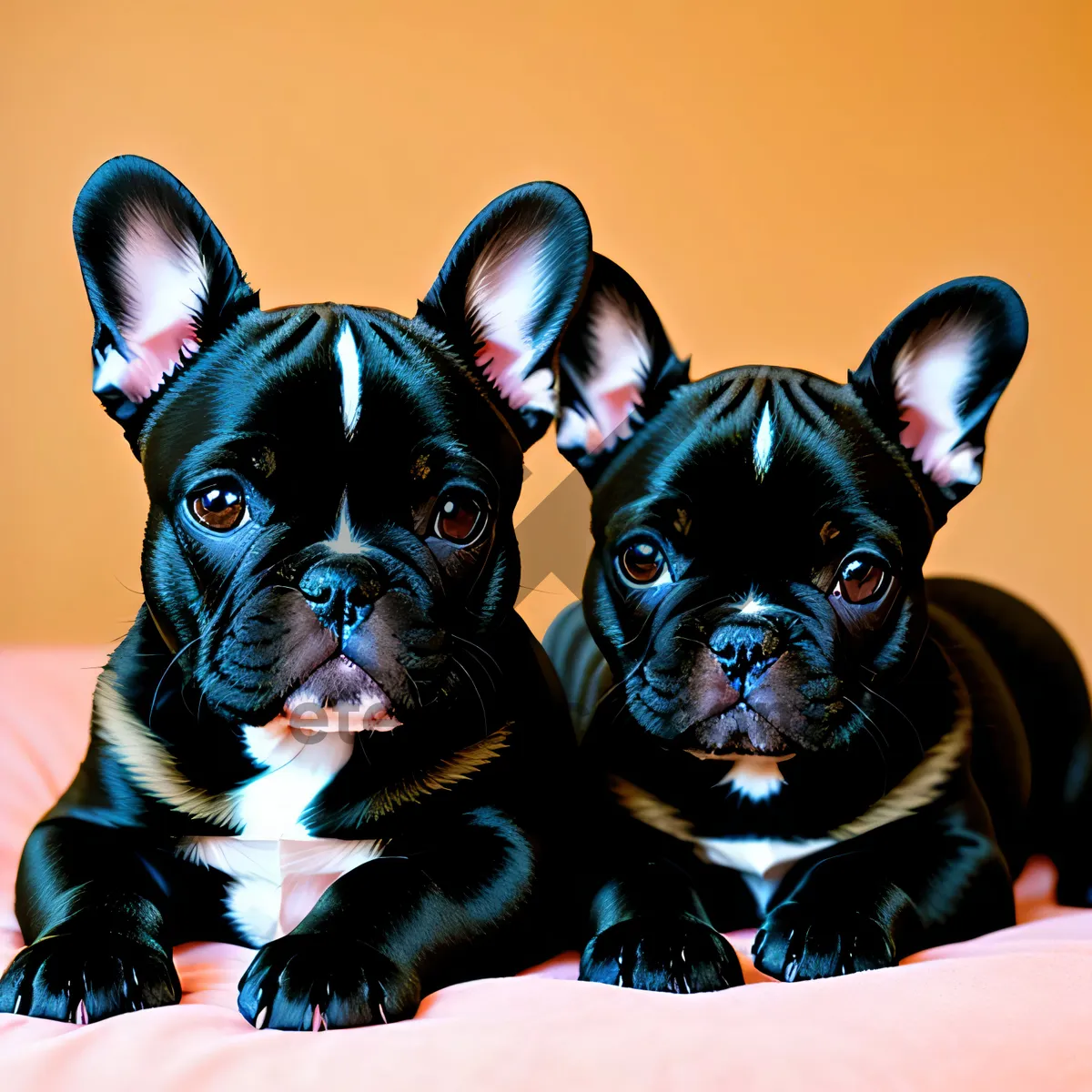 Picture of Cute Black Bulldog with Muzzle Restraint