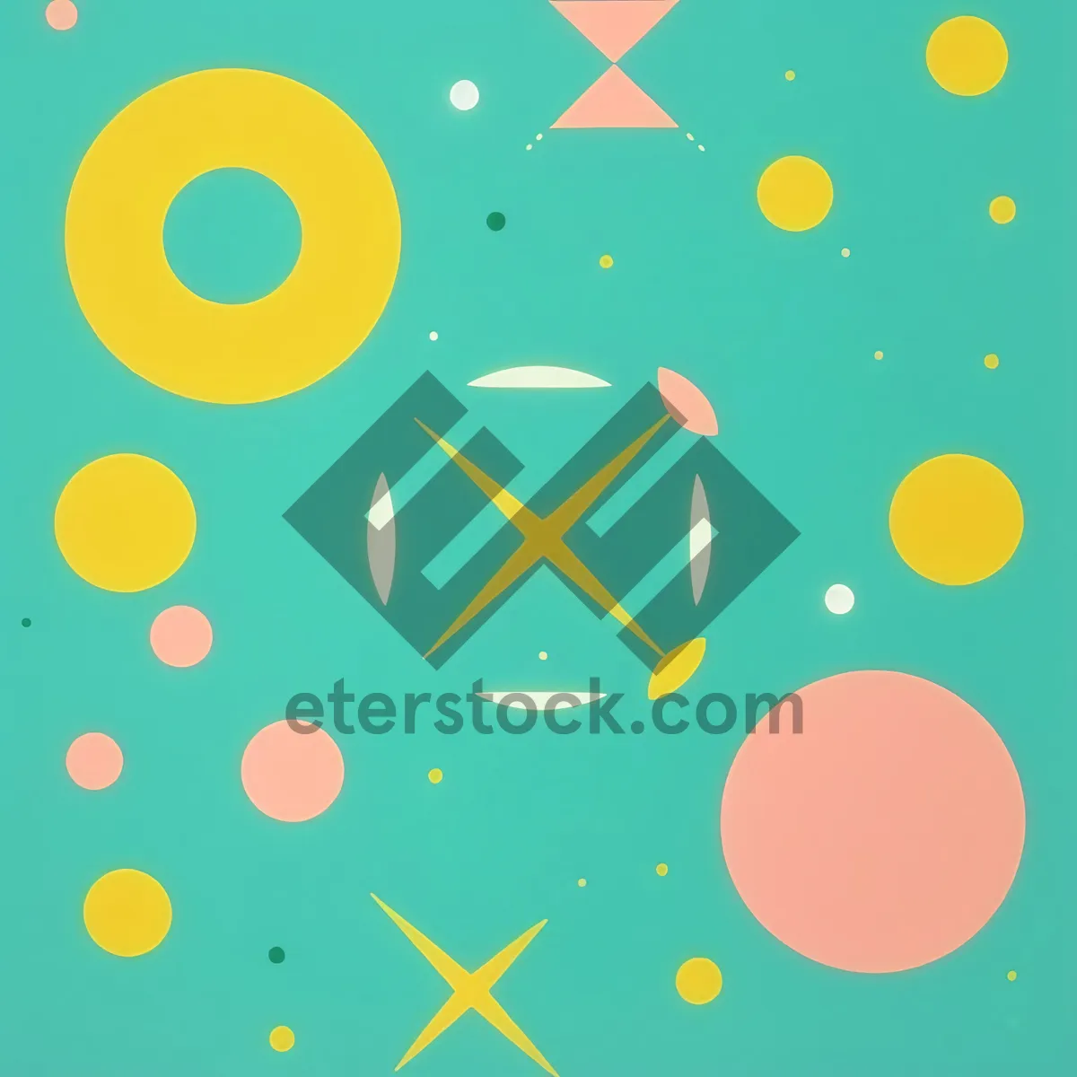 Picture of Colorful Retro Polka Dot Design Wallpaper