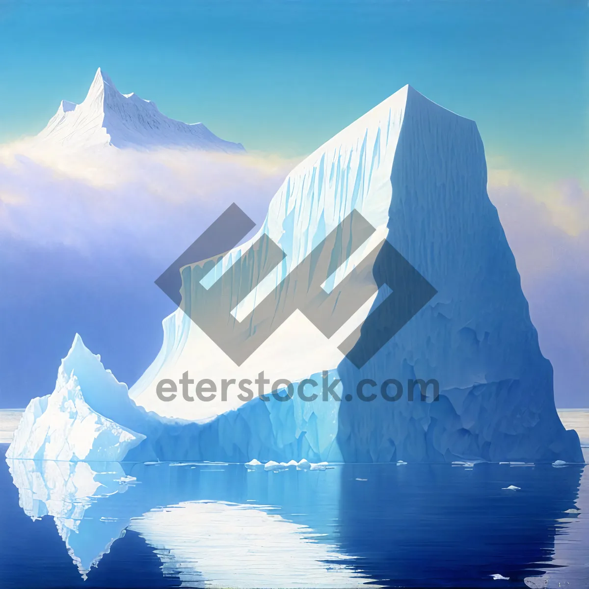 Picture of Majestic Arctic Glacier amidst Winter Mountains