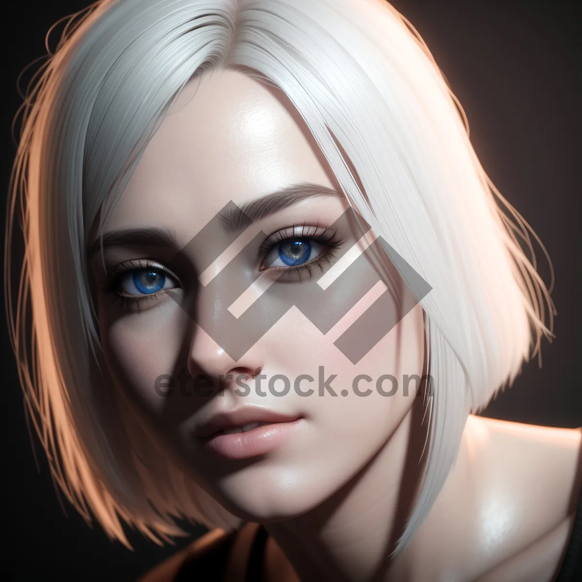 Picture of Blonde Beauty with Radiant Smile: Portrait of a Stylish Lady