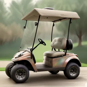 Golf Cart on Green Grass - Sporty Transportation