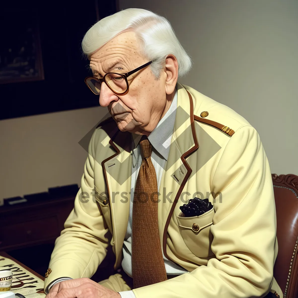 Picture of Senior Doctor with Stethoscope in Professional Attire