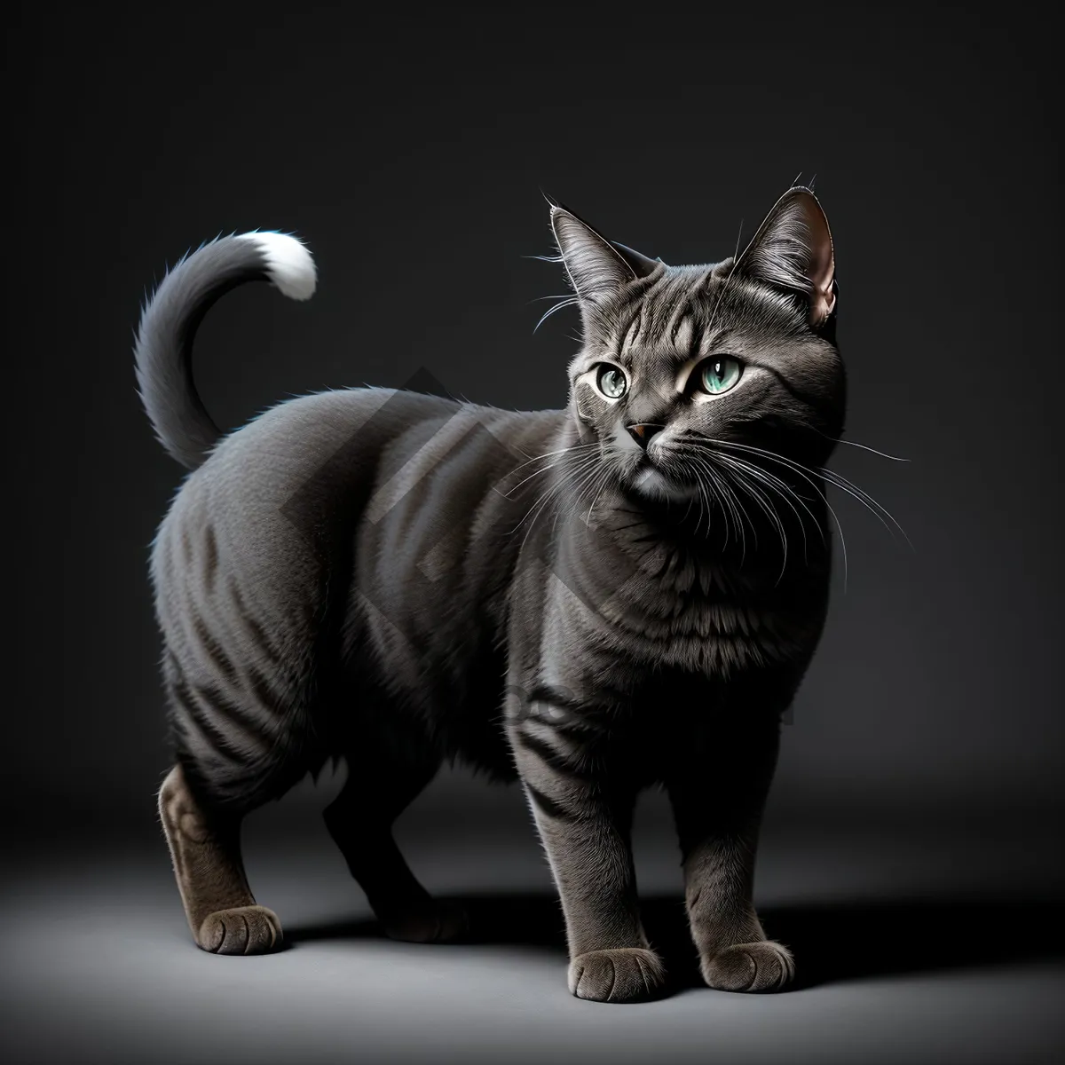 Picture of Curious Gray Tabby Kitty with Furry Whiskers