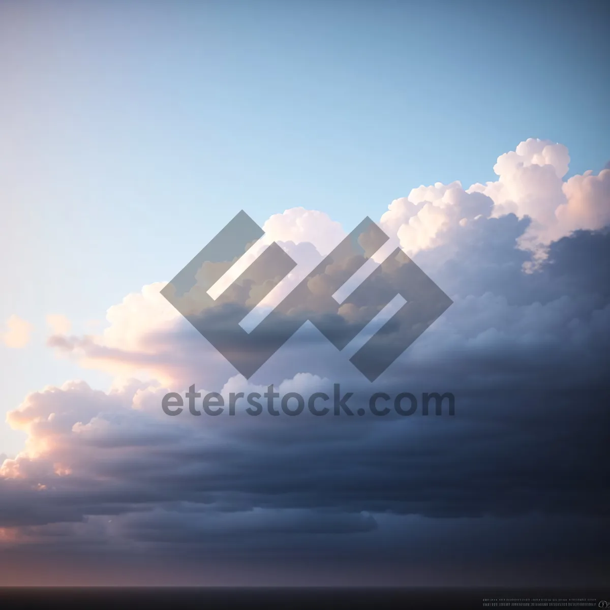 Picture of Vibrant Summer Sky with Fluffy Cumulus Clouds