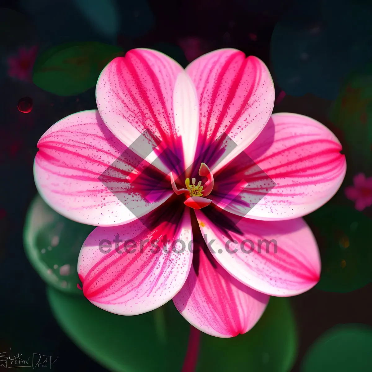 Picture of Bright Pink Geranium Flower in Garden