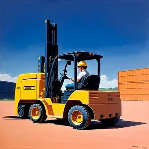 Yellow Heavy-duty Forklift Loading Construction Materials