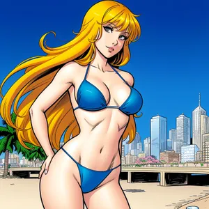 Beach Babe: Sexy Bikini Swimsuit Model
