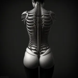 3D Anatomy: Human Skeleton X-Ray with Spine and Skull