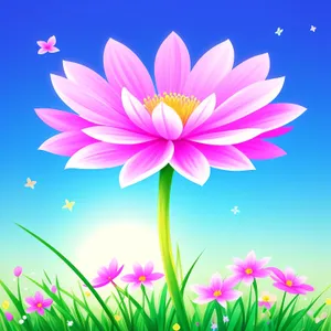 Floral Lotus: Colorful Graphic Art Wallpaper Design