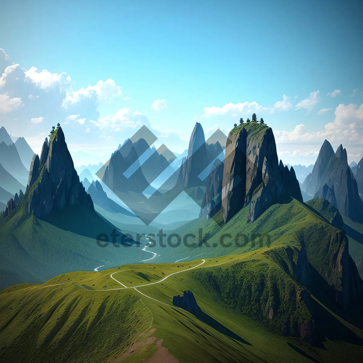 Picture of Majestic Snow-Capped Glacier in Alpine Wilderness