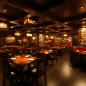 Modern Restaurant Interior Design with Wooden Furniture