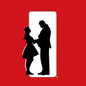 Silhouette of Newlywed Bride and Groom