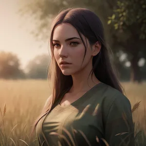 Smiling Park Portrait of Attractive Brunette Cover Girl