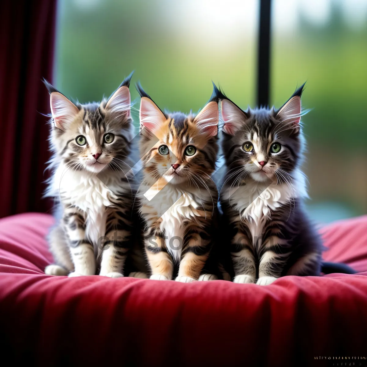 Picture of Curious Feline with Fluffy Gray Fur