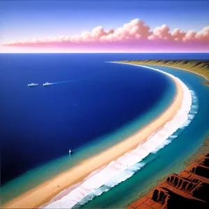 Serene Sunset Beachscape on a Tropical Paradise