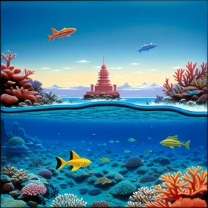 Colorful Coral Reef in Sunlit Tropical Waters