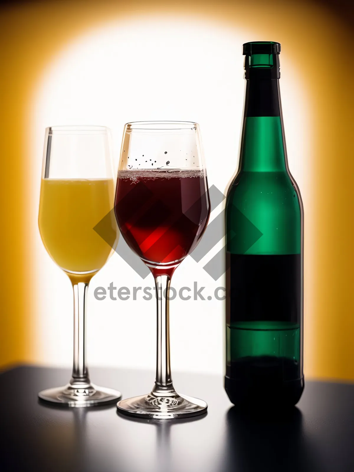 Picture of Sparkling Celebration: Red Wine Toast in Crystal Glasses