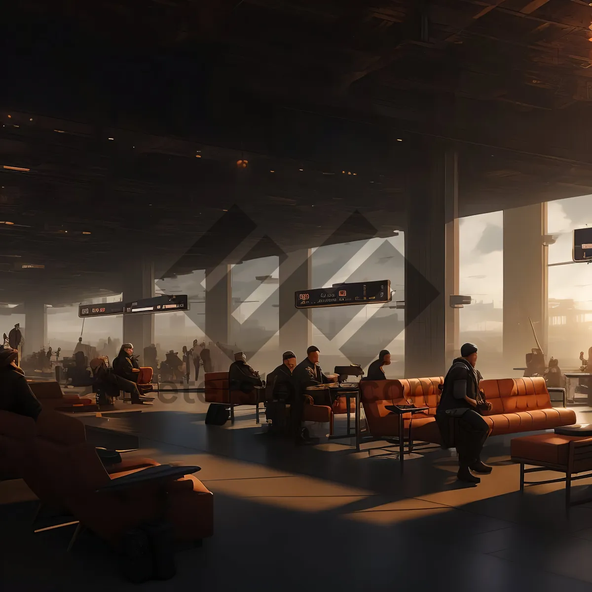 Picture of Modern interior design of an empty restaurant hall