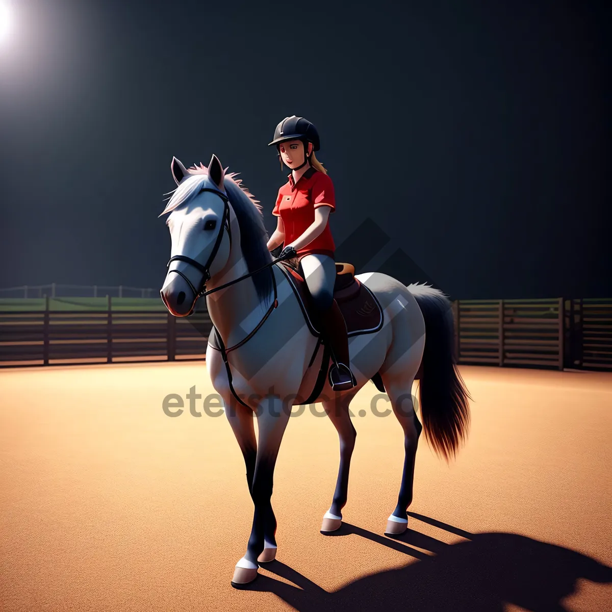 Picture of Equestrian Ride: Majestic Stallion in Full Gallop