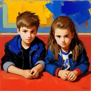 Smiling students embracing happiness in school.