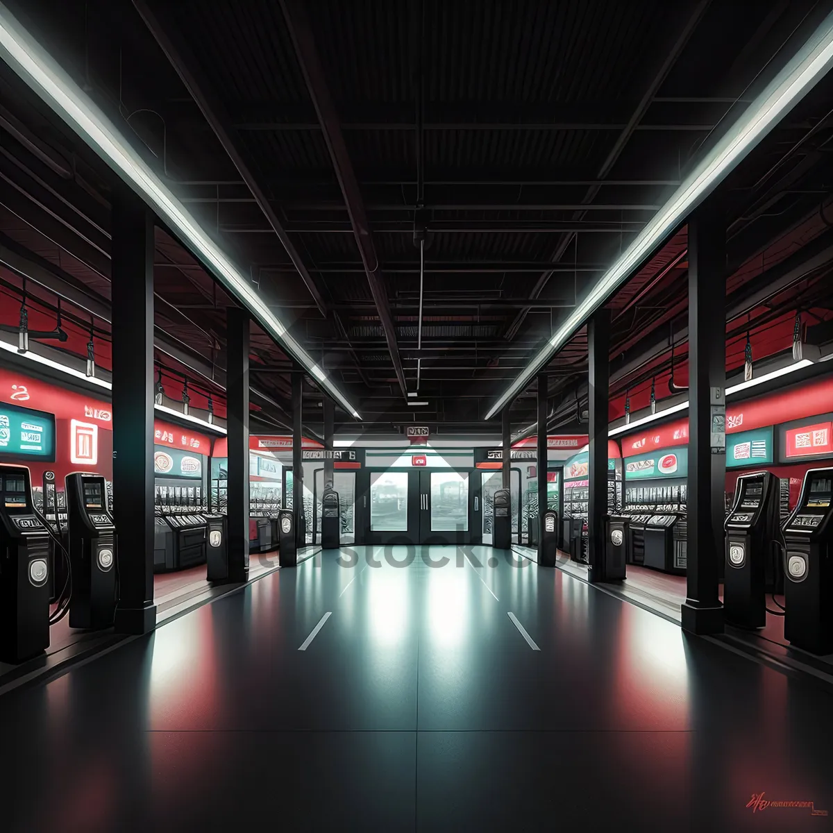 Picture of Urban Transport Hub: Modern City Terminal Interior